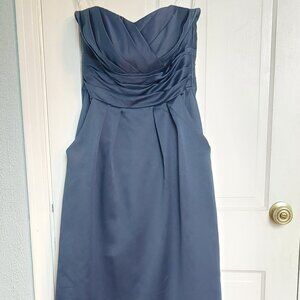 Jasmine B2 Blue Strapless Satin Dress